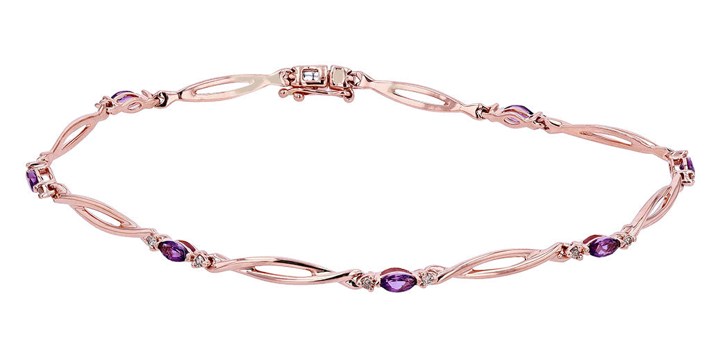 10K RG Amethyst Bracelet