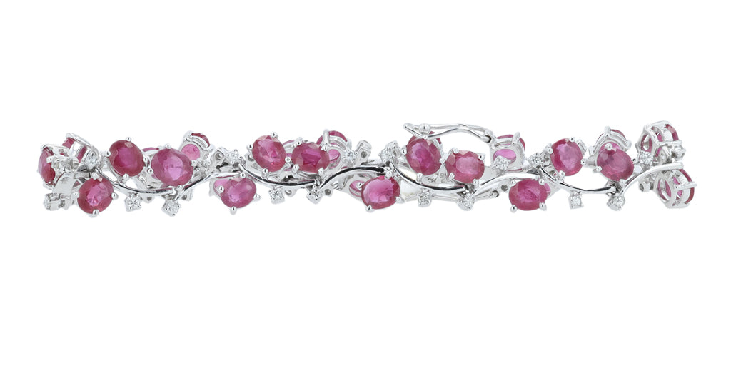 18K WG Burma Ruby Bracelet <p><strong>GIA Available</p></strong>