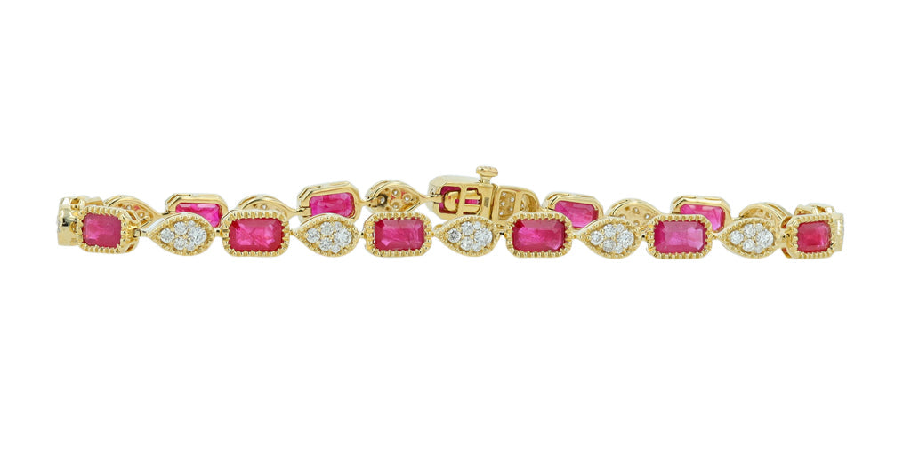 14K YG 4.65 CT Ruby Bracelet