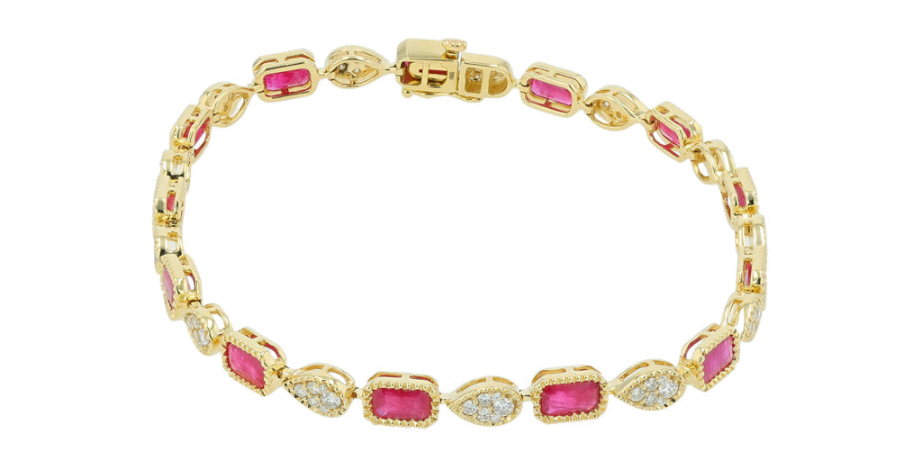 14K YG 4.65 CT Ruby Bracelet