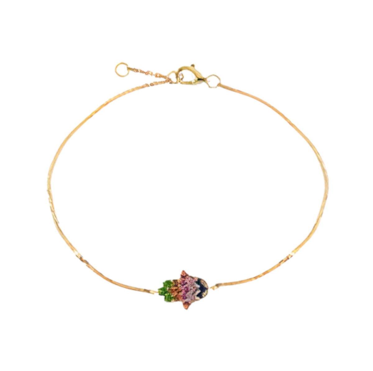 SS EFFY 0.28 CT Multicolor Sapphire Hamsa Bracelet