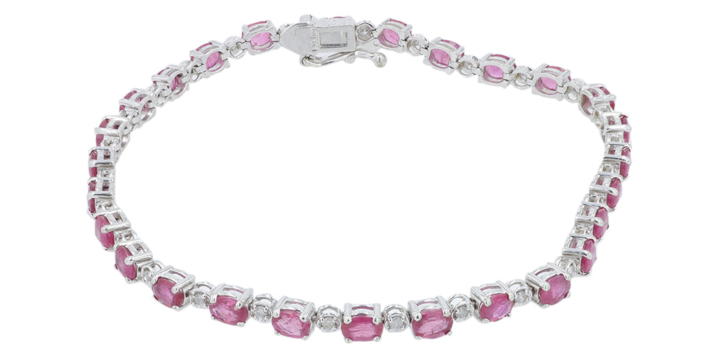 18K WG 5.64 CTW Ruby Bracelet