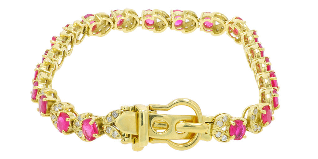 18K YG 5.64 CT Ruby Bracelet