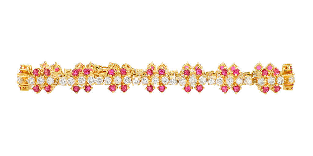 18K YG 3.69 CT Ruby Bracelet