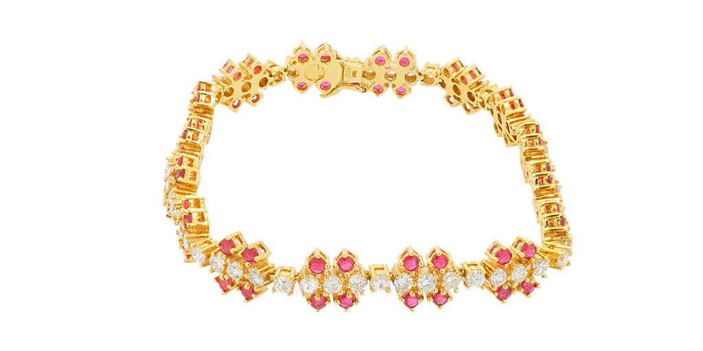 18K YG 3.69 CT Ruby Bracelet