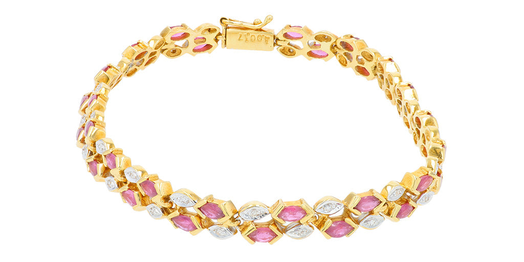 18K YG 4 CT Ruby Bracelet