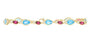 14K YG Blue Topaz & Rhodolite Bracelet