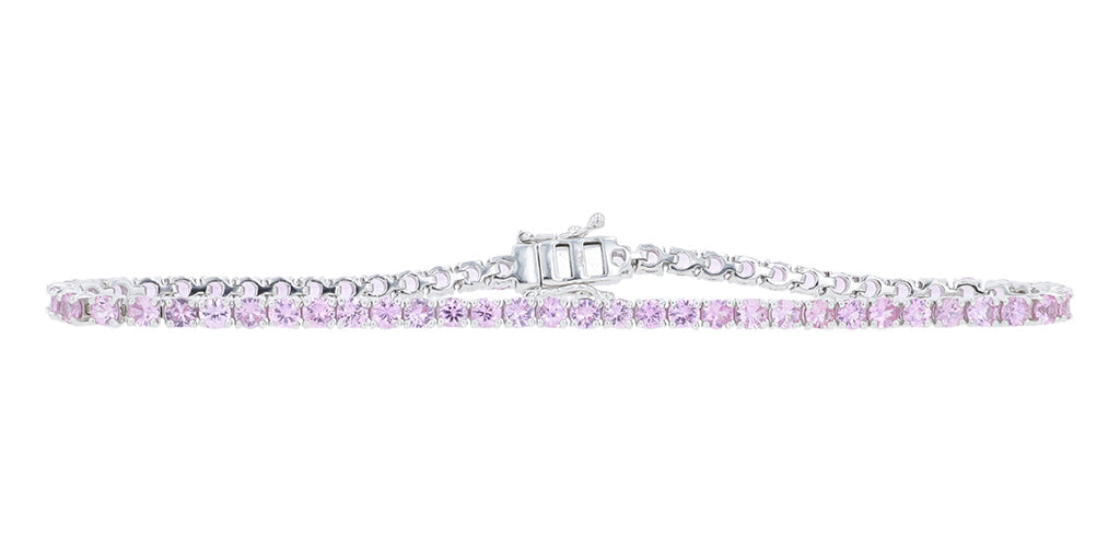 14K WG 5.85 CT Pink Sapphire Bracelet