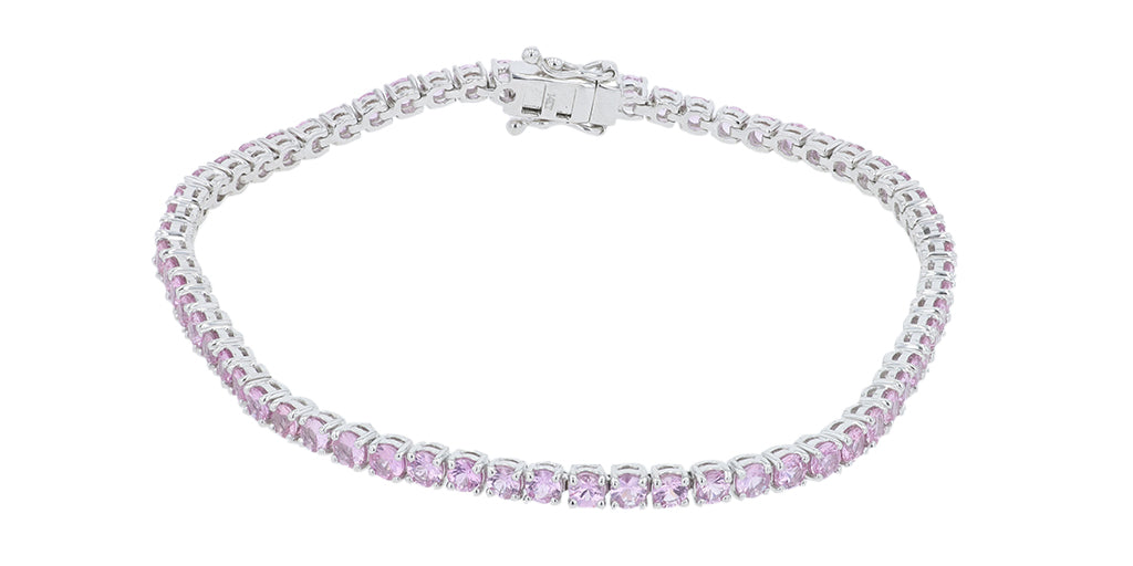 14K WG 5.85 CT Pink Sapphire Bracelet