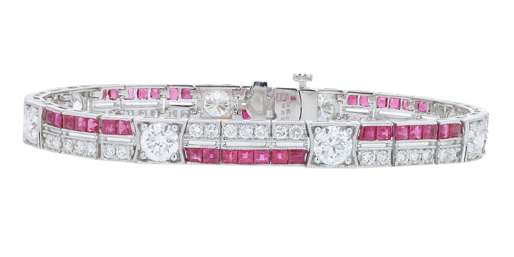 PT950 6.79 CTW Ruby Bracelet