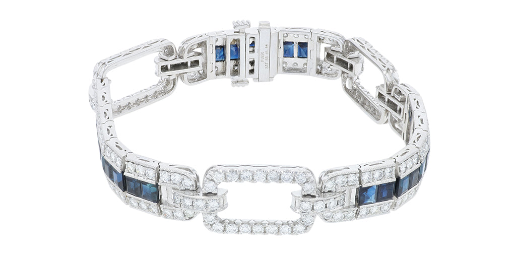 PT950 7.65 CTW Sapphire Bracelet