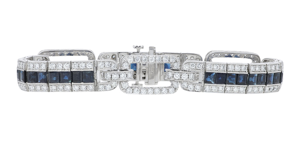 PT950 7.65 CTW Sapphire Bracelet