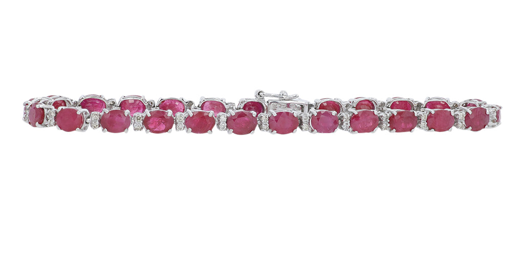 18K WG 10 CTW Ruby Bracelet