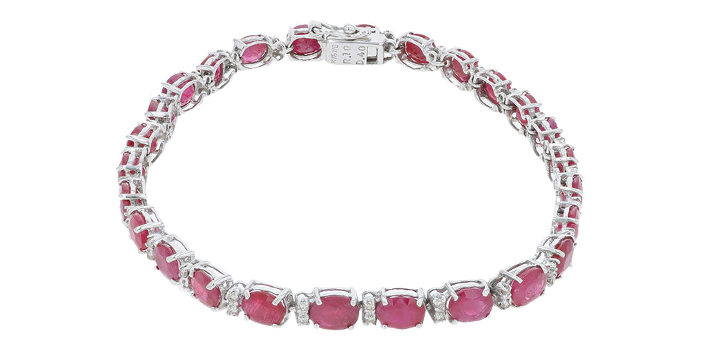 18K WG 10 CTW Ruby Bracelet