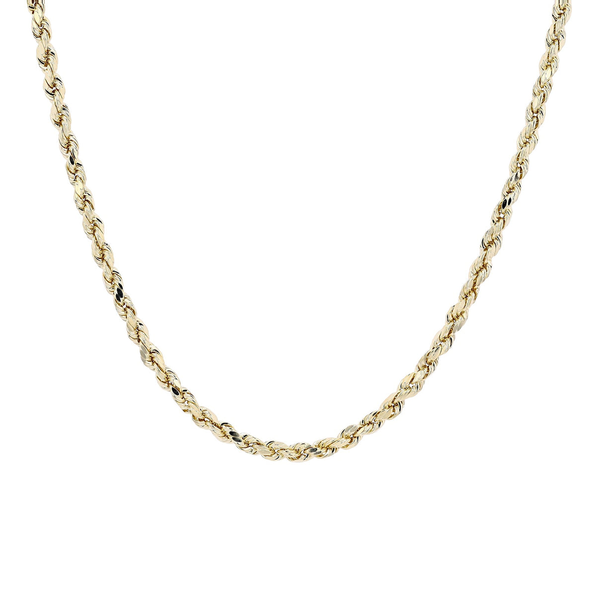 10K YG 22 Inch Rope Chain
