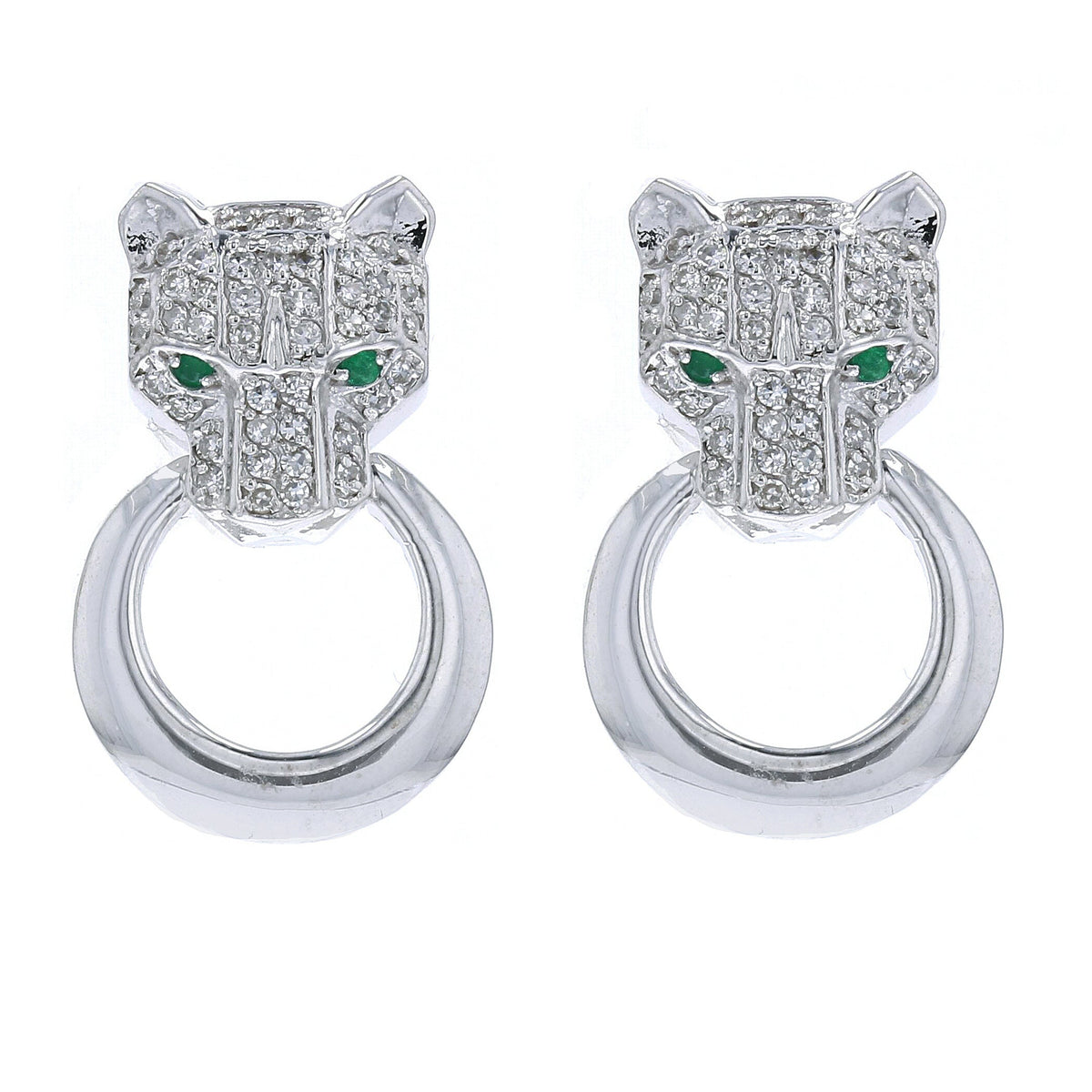 14K WG Panther EFFY Earrings