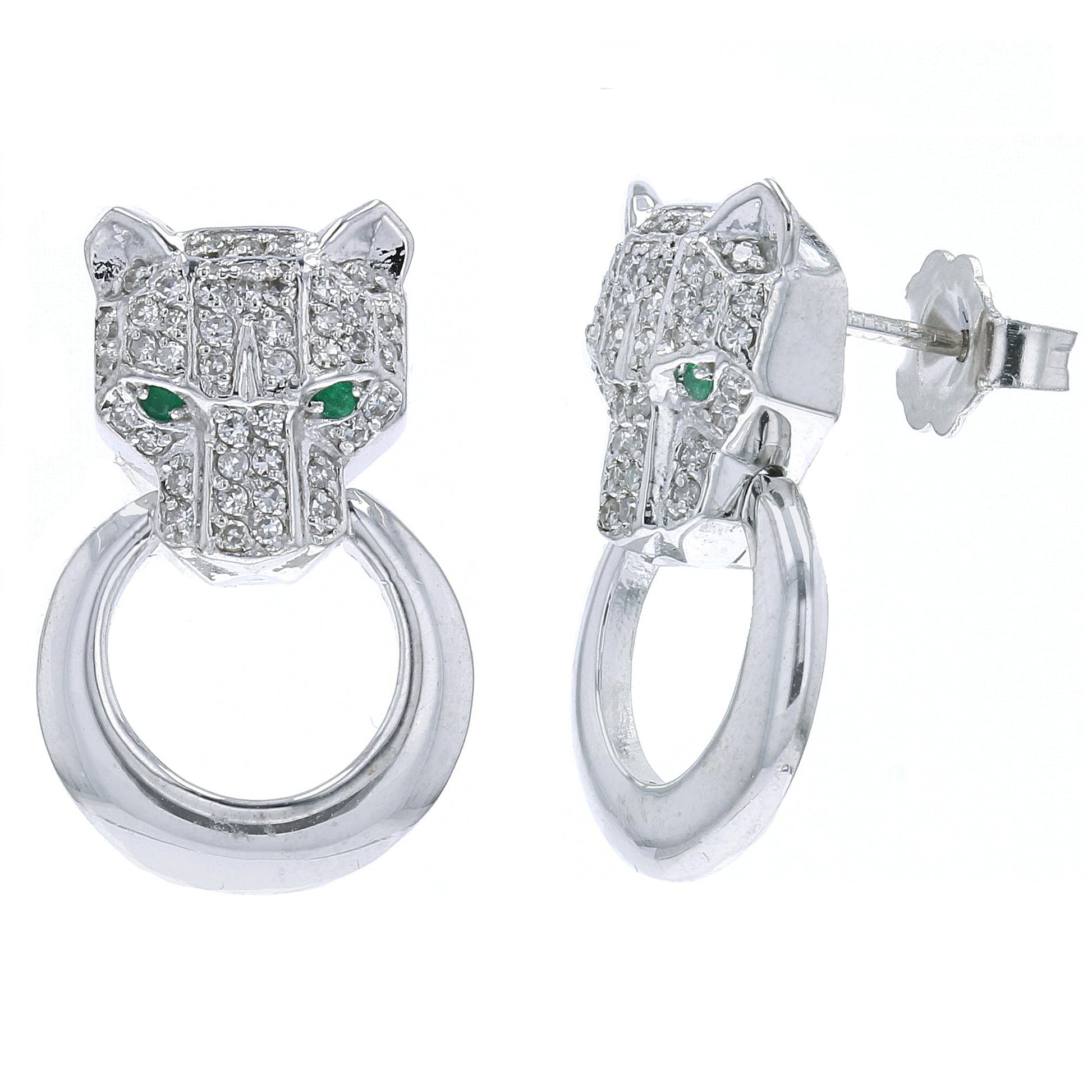 14K WG Panther EFFY Earrings