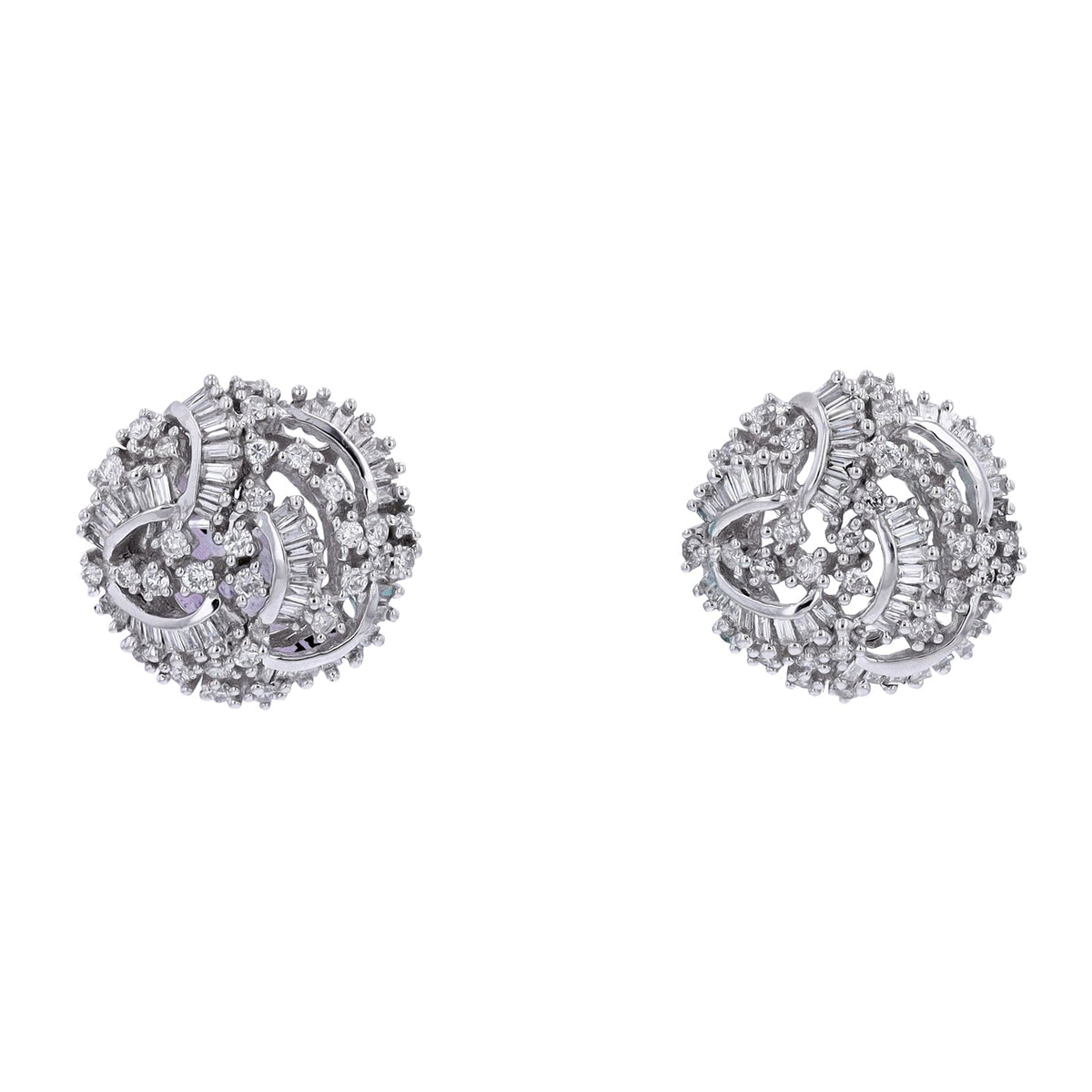 14K EFFY WG 1.43 CTW Diamond Cluster Earrings