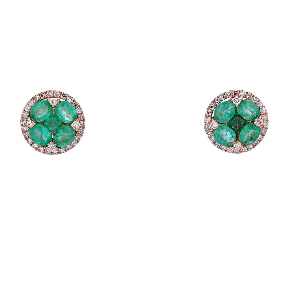 14K Gemstone Cluster Halo Studs <p><strong>More Colors Available</p></strong>
