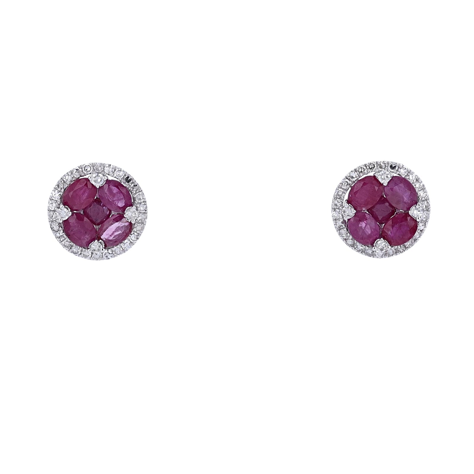 14K Gemstone Cluster Halo Studs <p><strong>More Colors Available</p></strong>