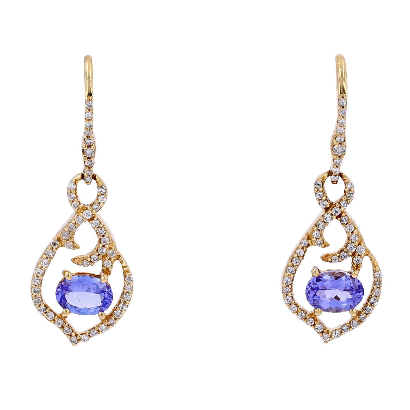 14K EFFY YG 1.71 CTW Tanzanite Earrings