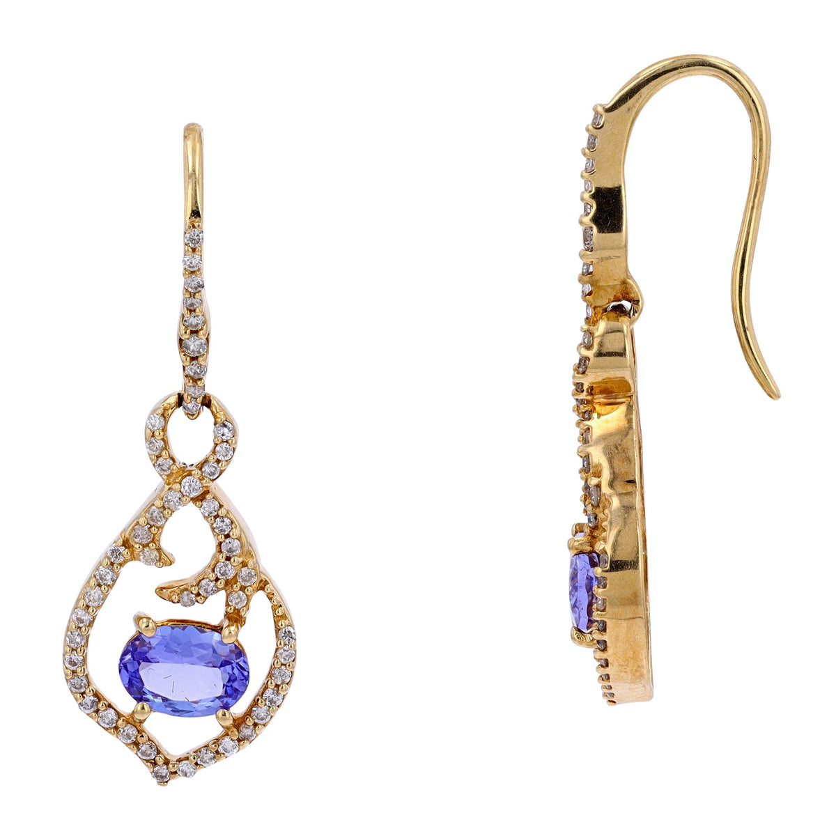 14K EFFY YG 1.71 CTW Tanzanite Earrings