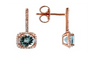 14K 1.50 CT Aqua Halo Earrings