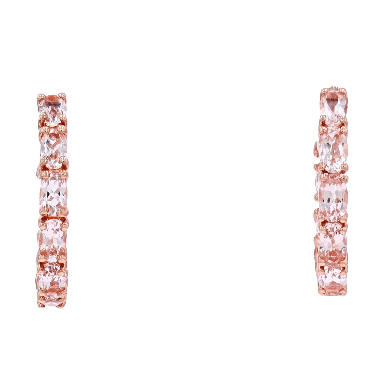 10K RG Morganite Inside-Out Hoops