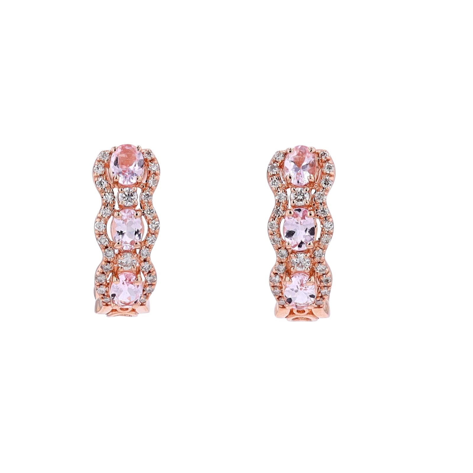 14K RG 1 CT Morganite J-Hoops