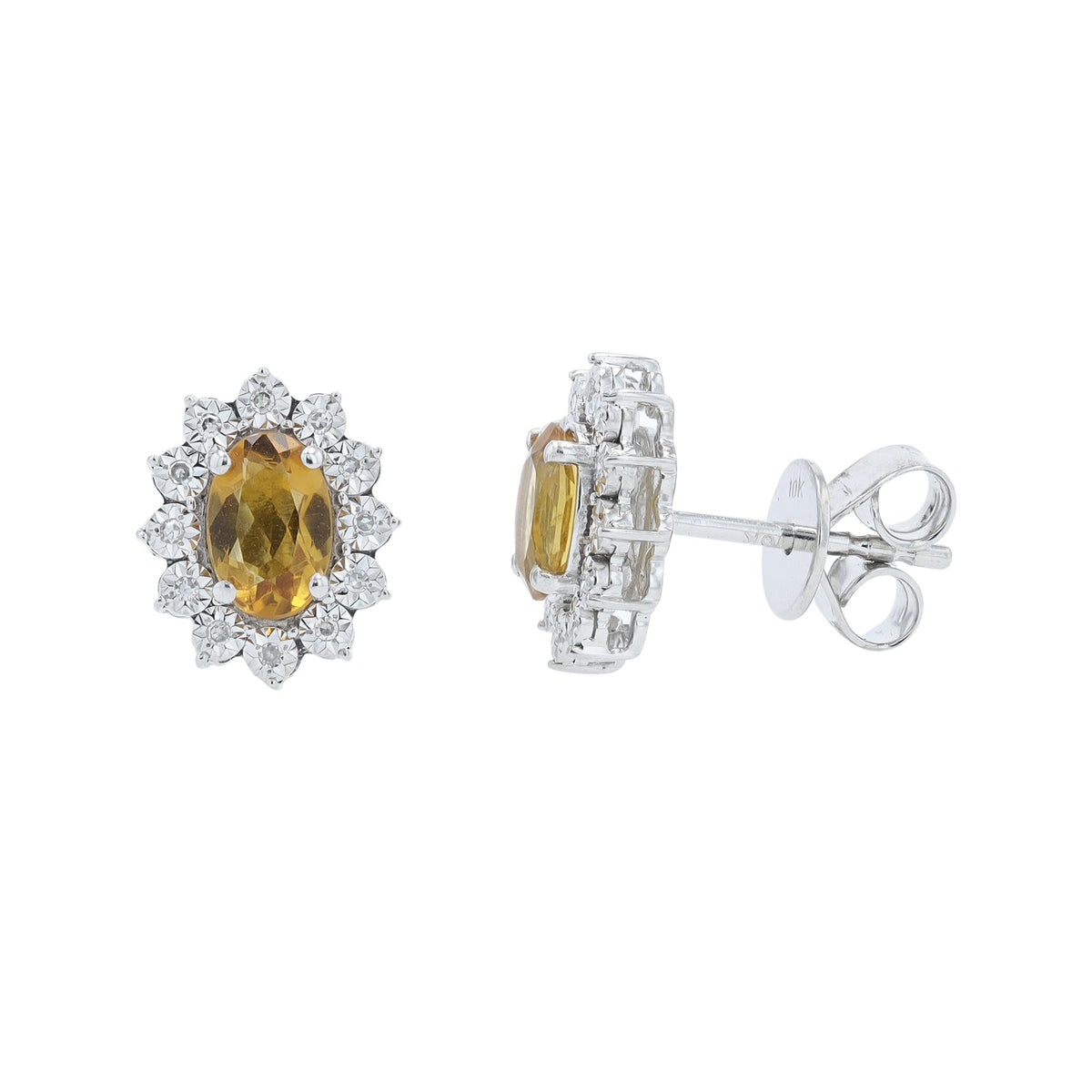 10K YG Oval Gemstone Studs<p><strong>More Colors Available</p></strong>
