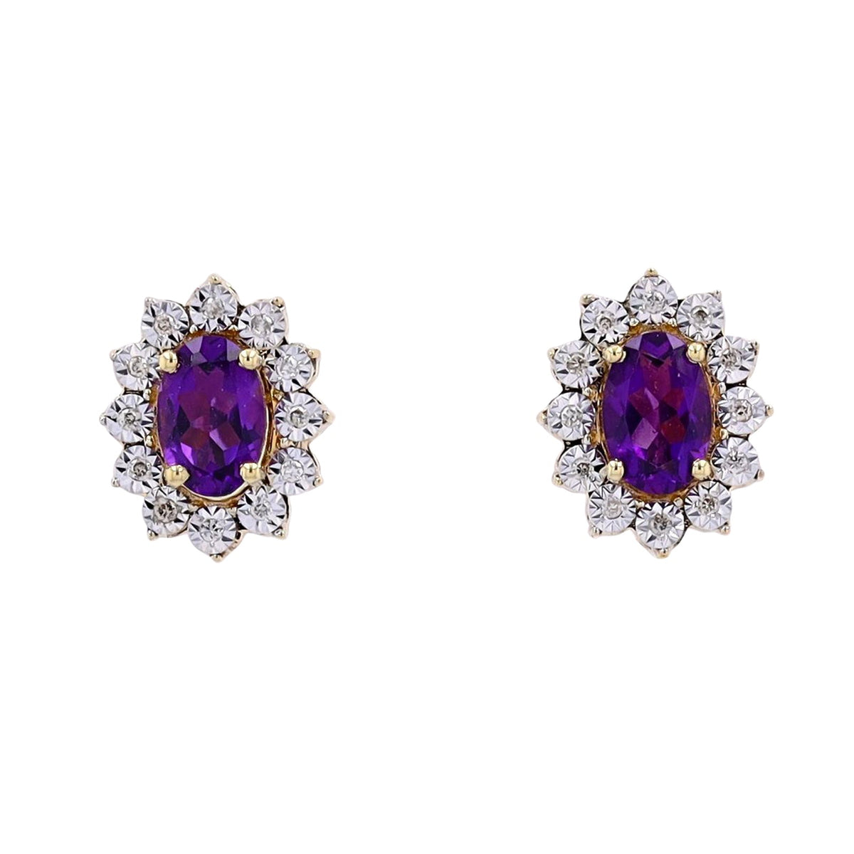 10K YG Oval Gemstone Studs<p><strong>More Colors Available</p></strong>