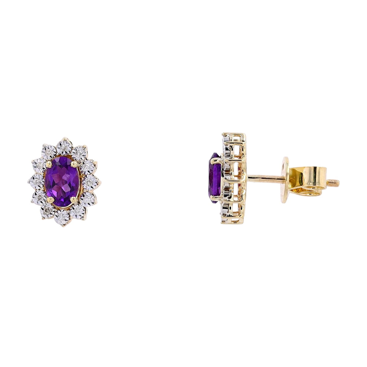 10K YG Oval Gemstone Studs<p><strong>More Colors Available</p></strong>