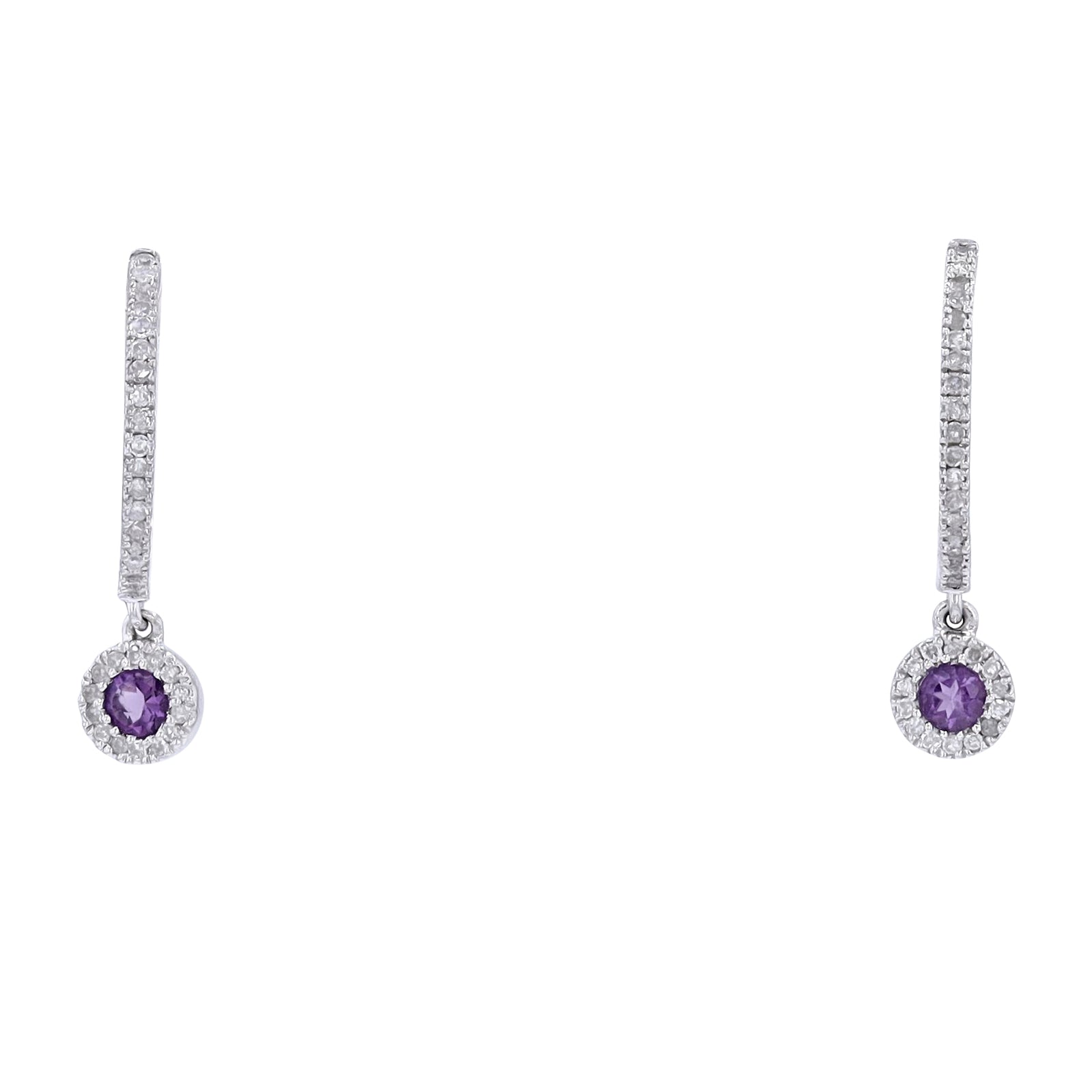 10K WG Gemstone Dangle Huggies<p><strong>More Colors Available</p></strong>