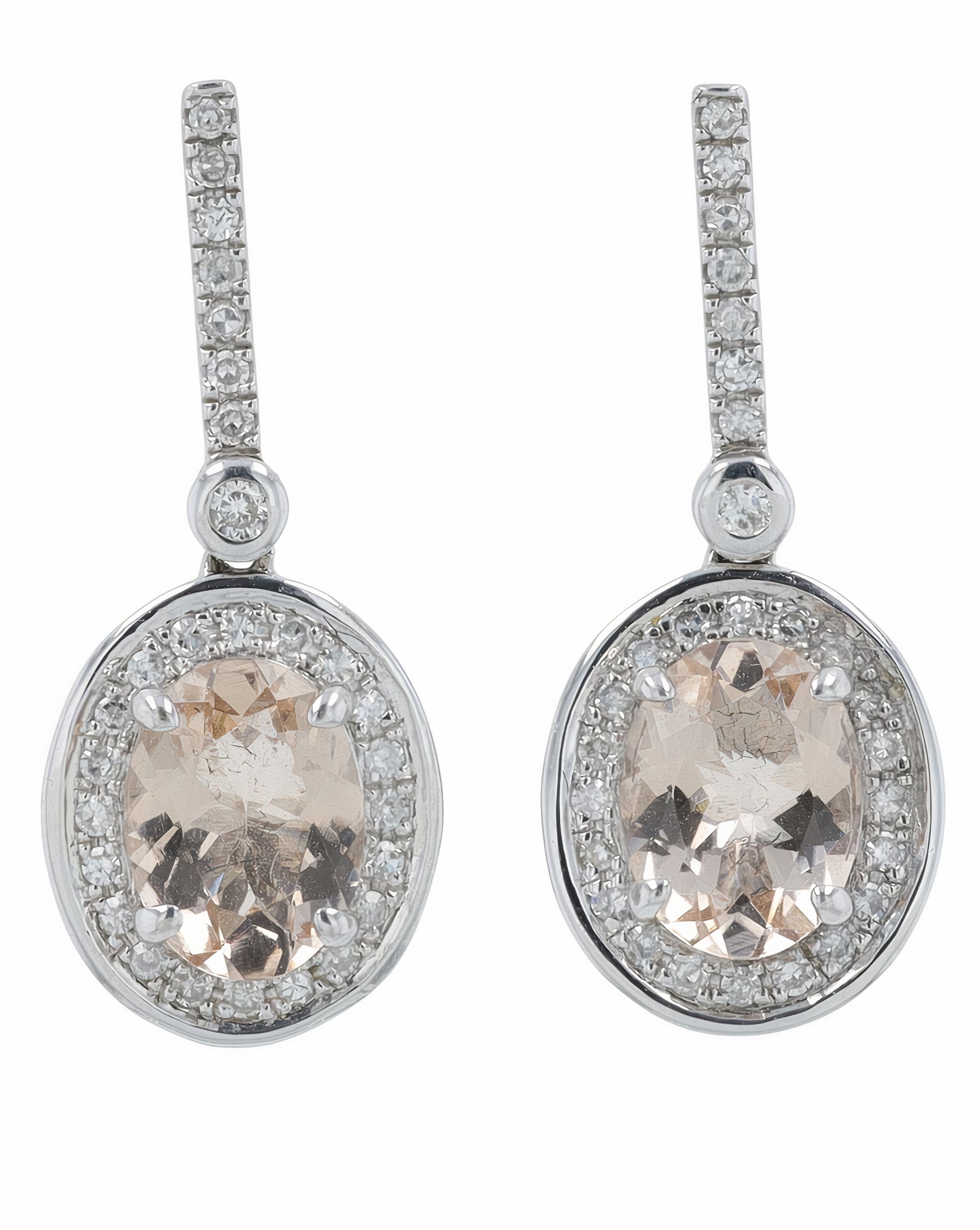 14K EFFY WG 2.10 CTW Morganite Earrings