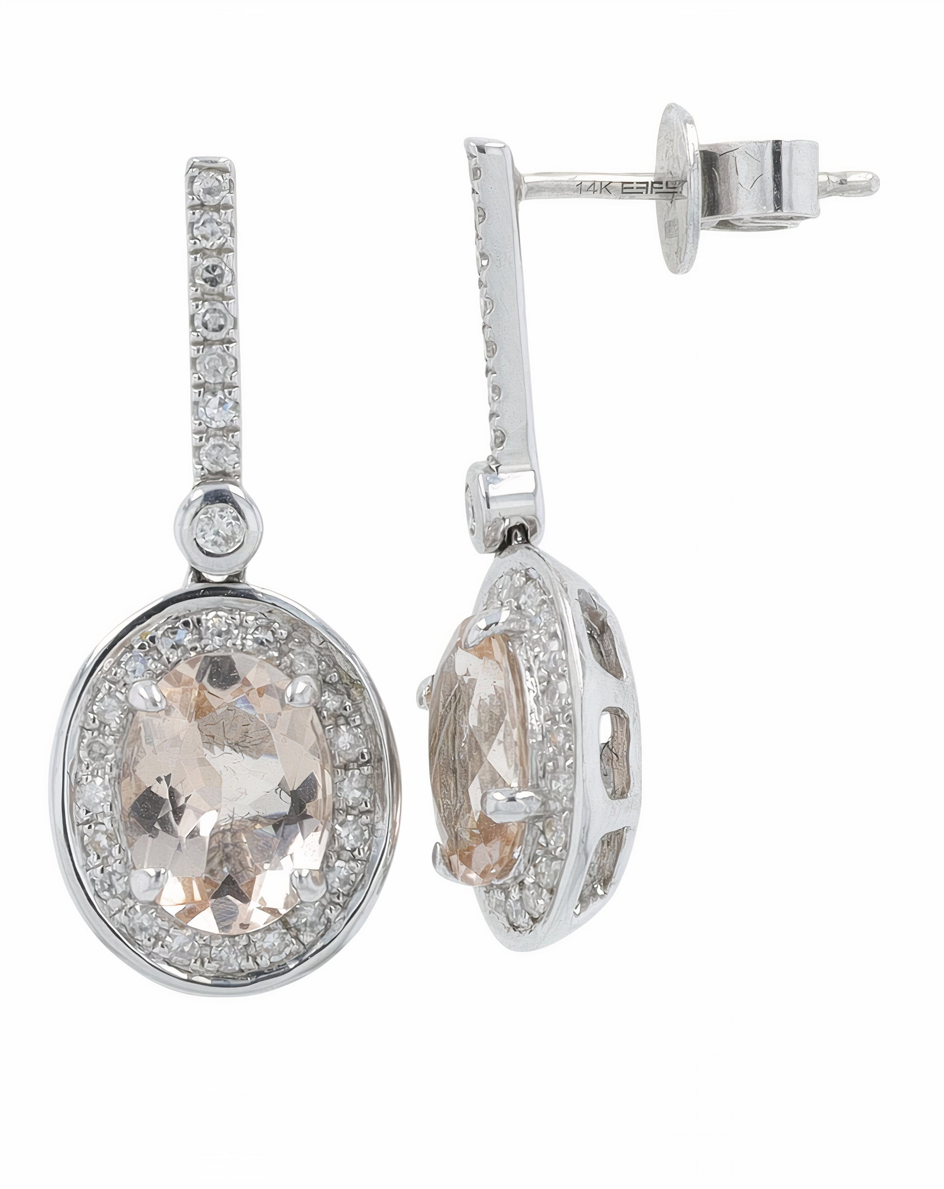 14K EFFY WG 2.10 CTW Morganite Earrings
