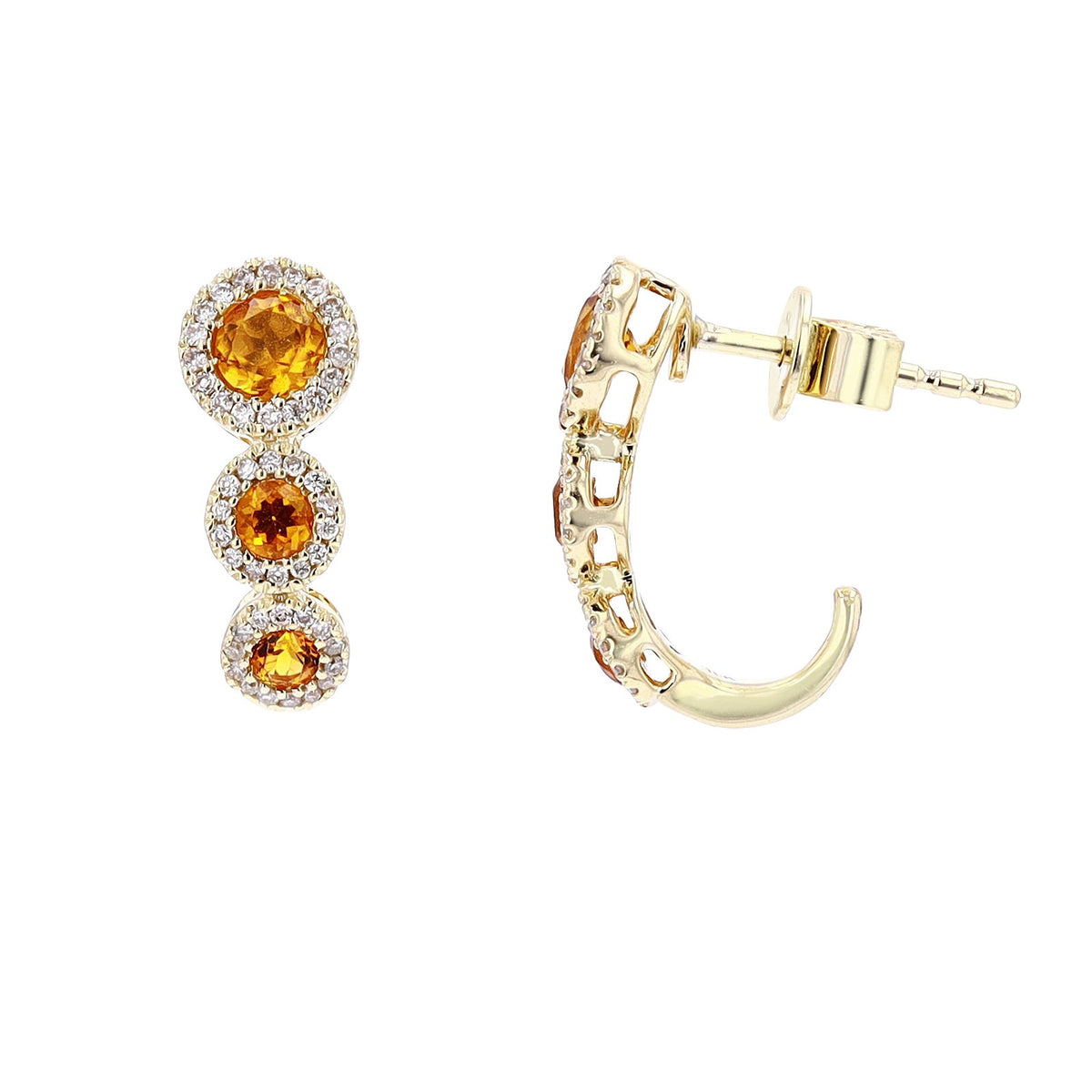 10K YG Gemstone J-Hoops<p><strong>More Colors Available</p></strong>