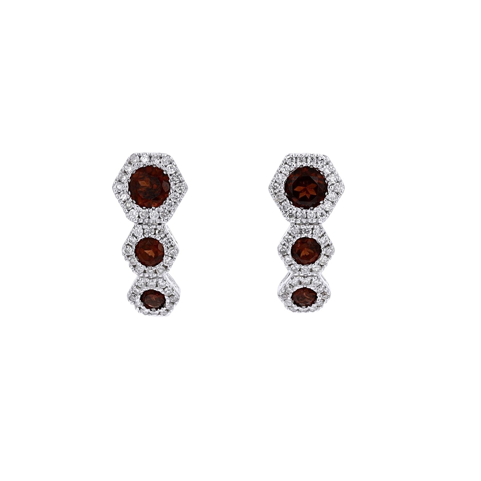 10K WG Gemstone J-Hoop Earrings<p><strong>More Colors Available</p></strong>
