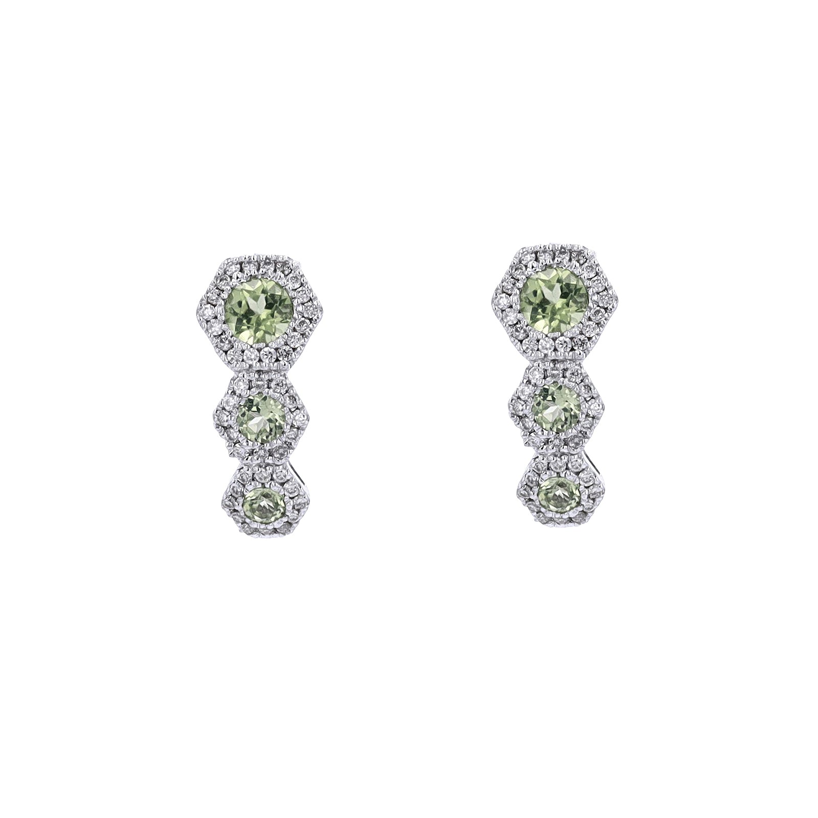 10K WG Gemstone J-Hoop Earrings<p><strong>More Colors Available</p></strong>
