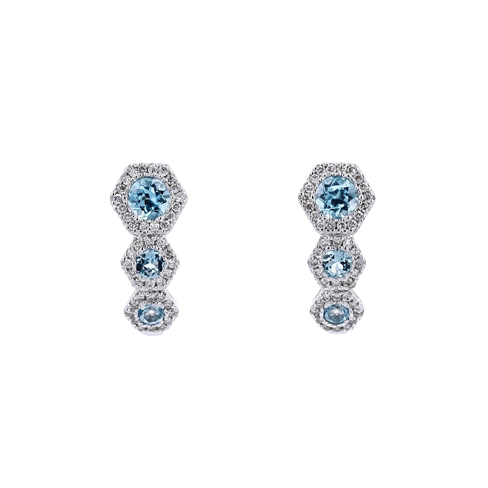 10K WG Gemstone J-Hoop Earrings<p><strong>More Colors Available</p></strong>