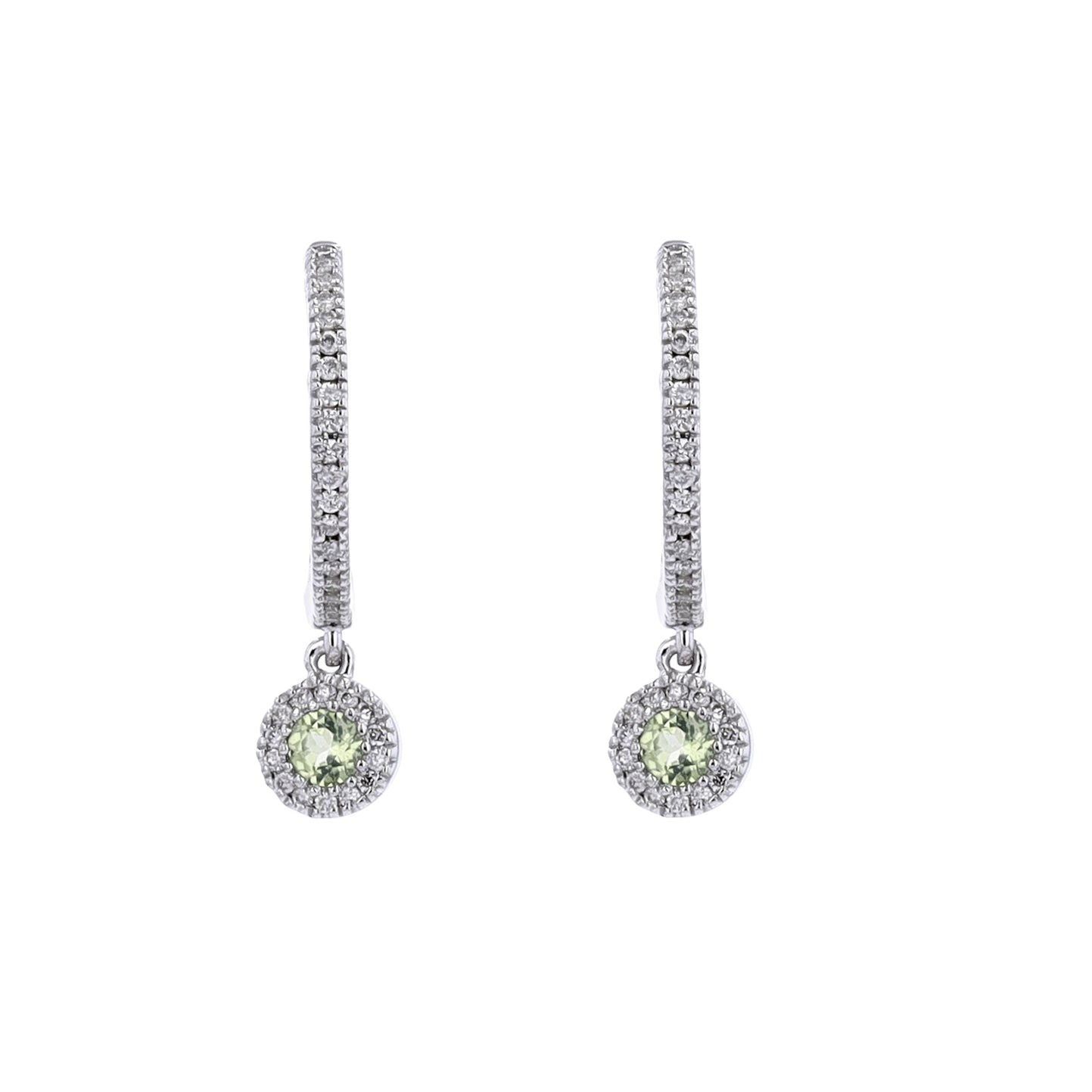 10K WG Gemstone Dangle Huggies<p><strong>More Colors Available</p></strong>