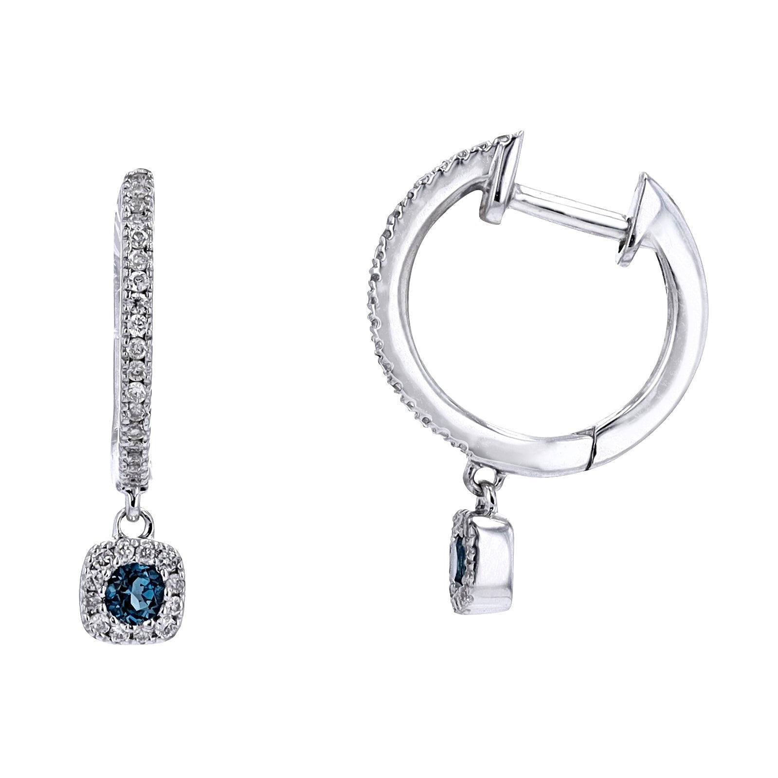10K WG Gemstone Dangle Earrings<p><strong>More Colors Available</p></strong>