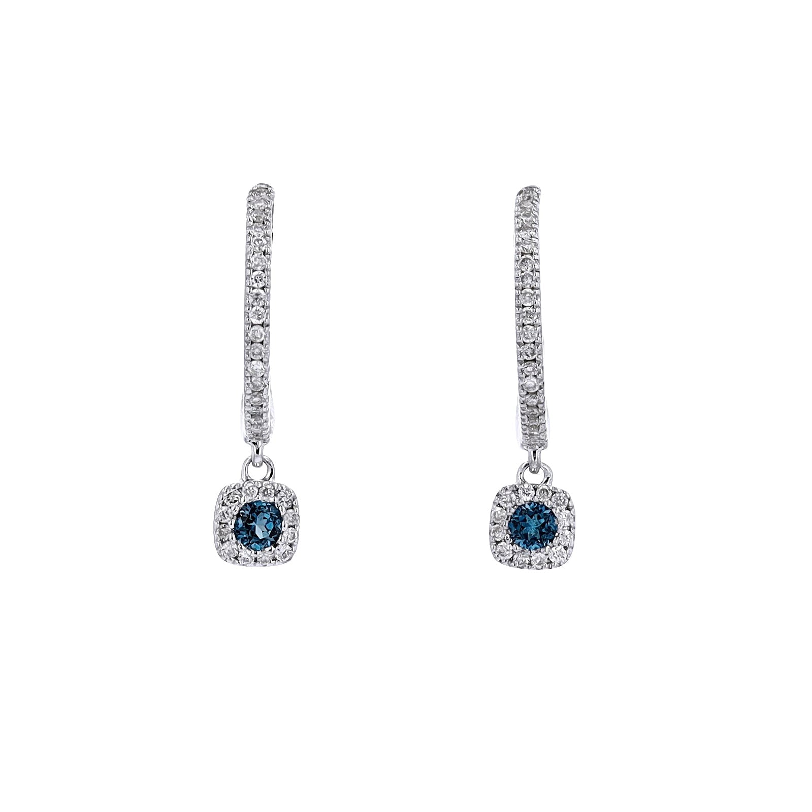10K WG Gemstone Dangle Earrings<p><strong>More Colors Available</p></strong>