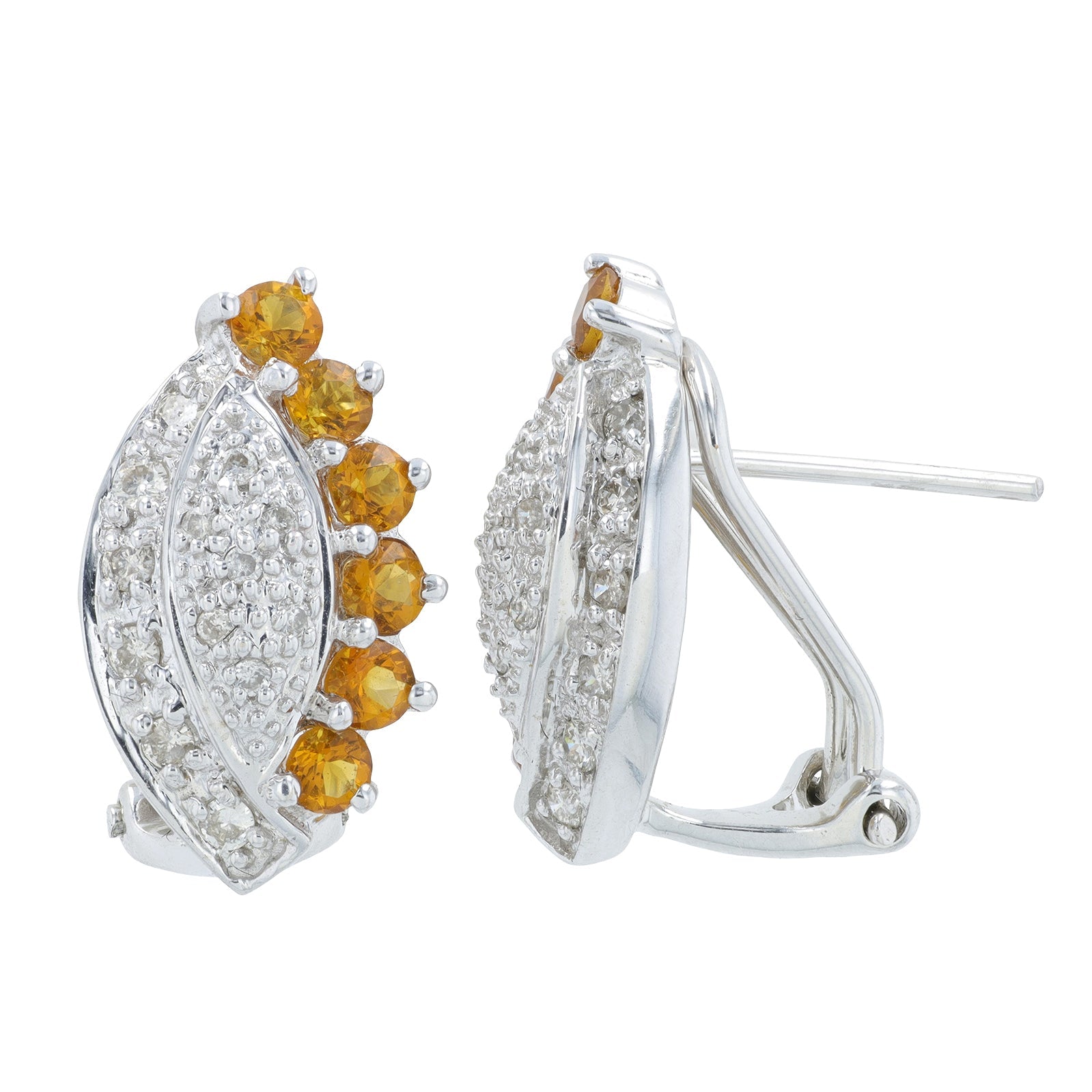 14K WG Citrine Earrings