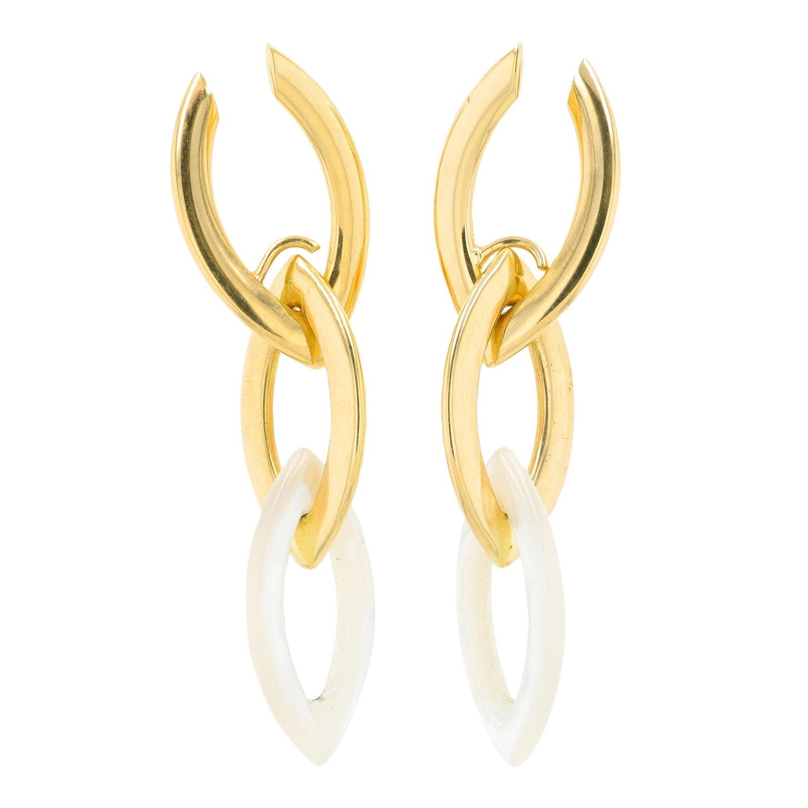 14K YG Mother of Pearl Earrings