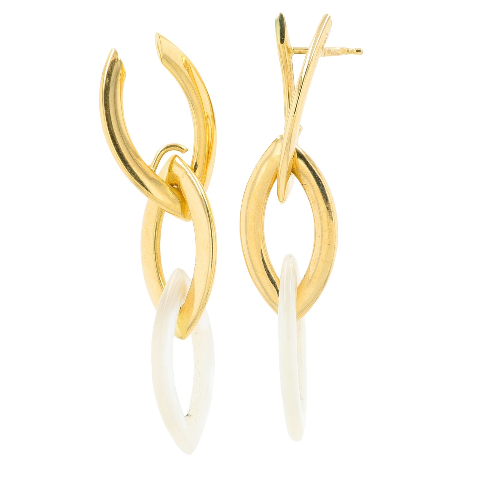 14K YG Mother of Pearl Earrings
