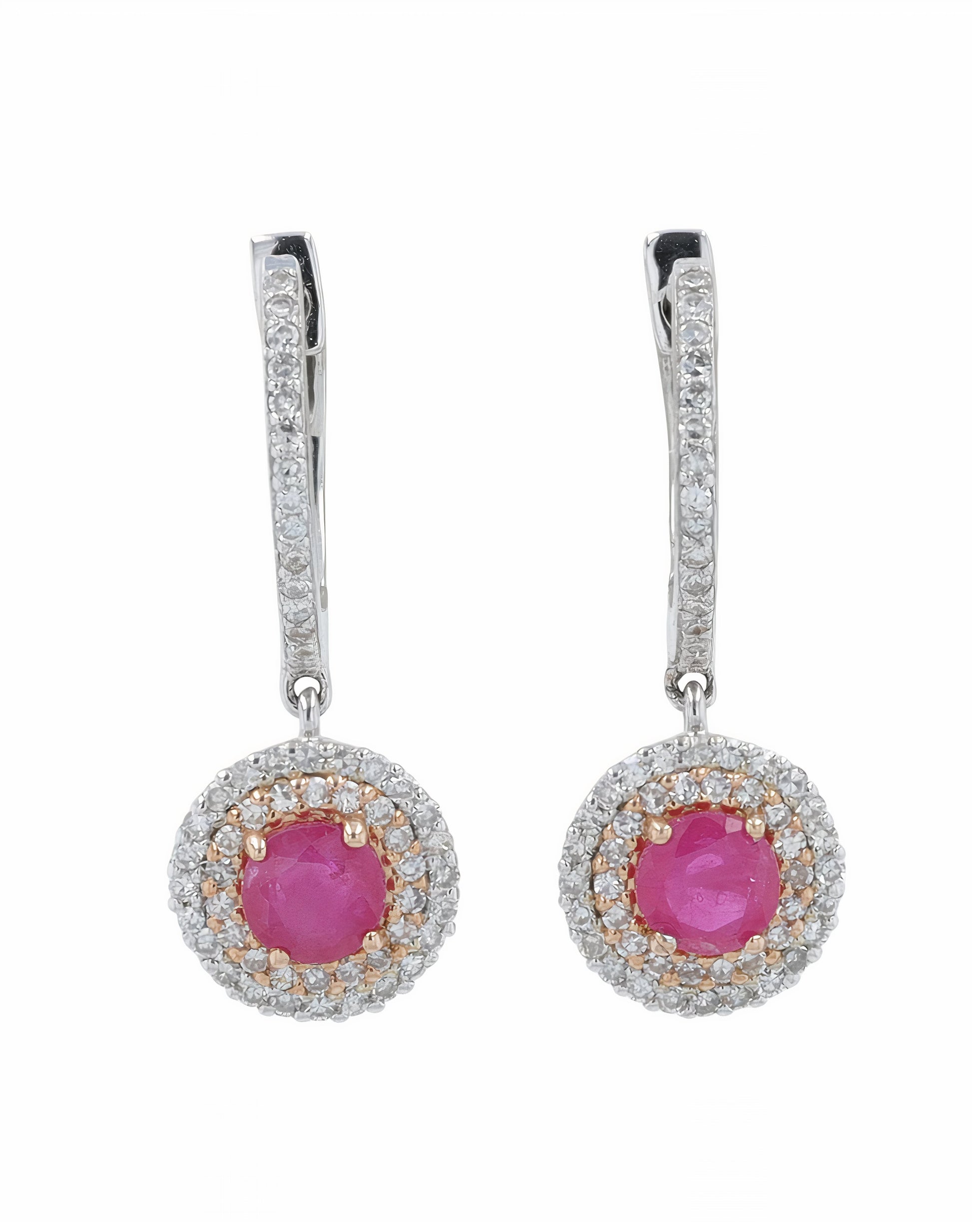 14K EFFY WG .65 CTW Ruby Earrings