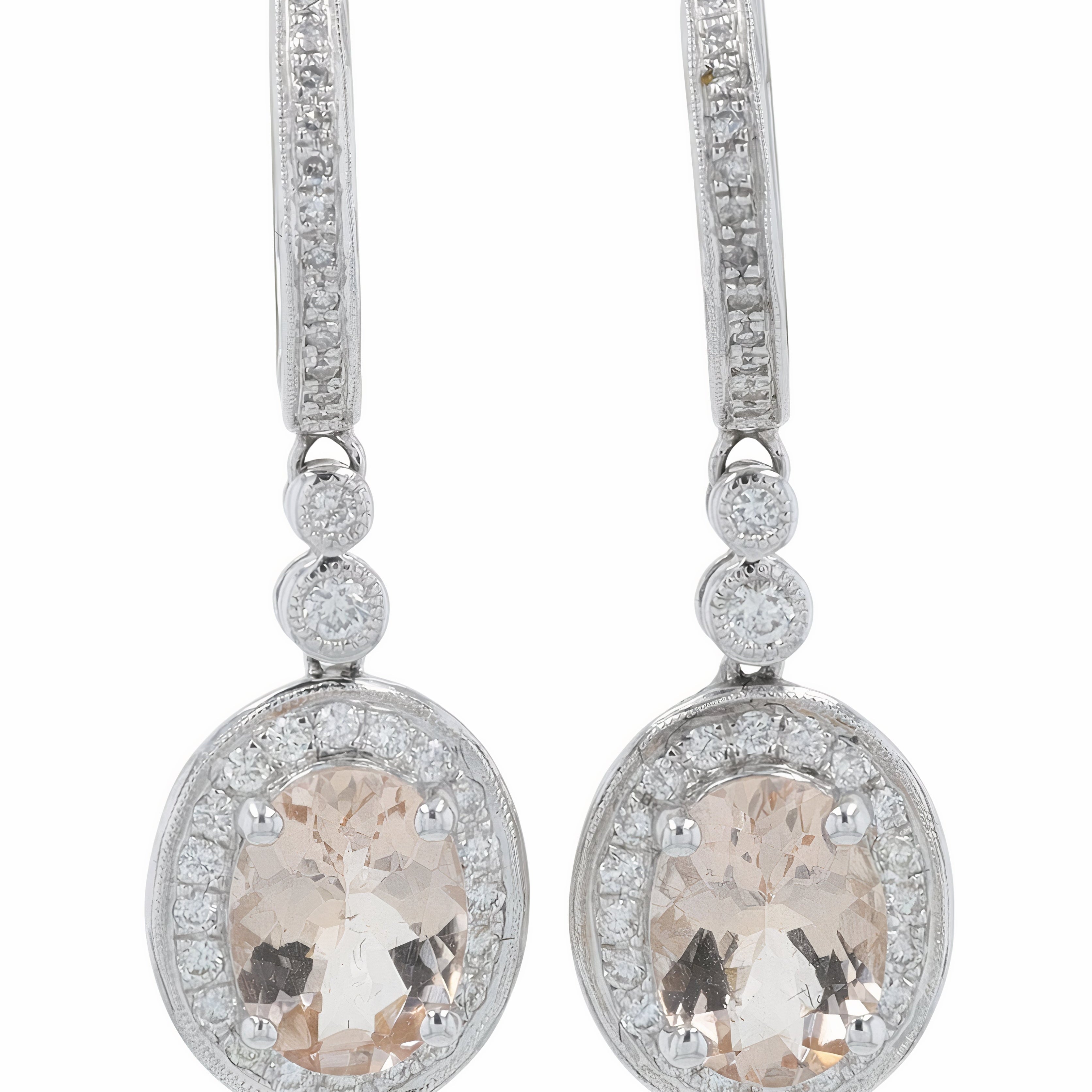 14K EFFY WG 2.10 CTW Morganite Earrings