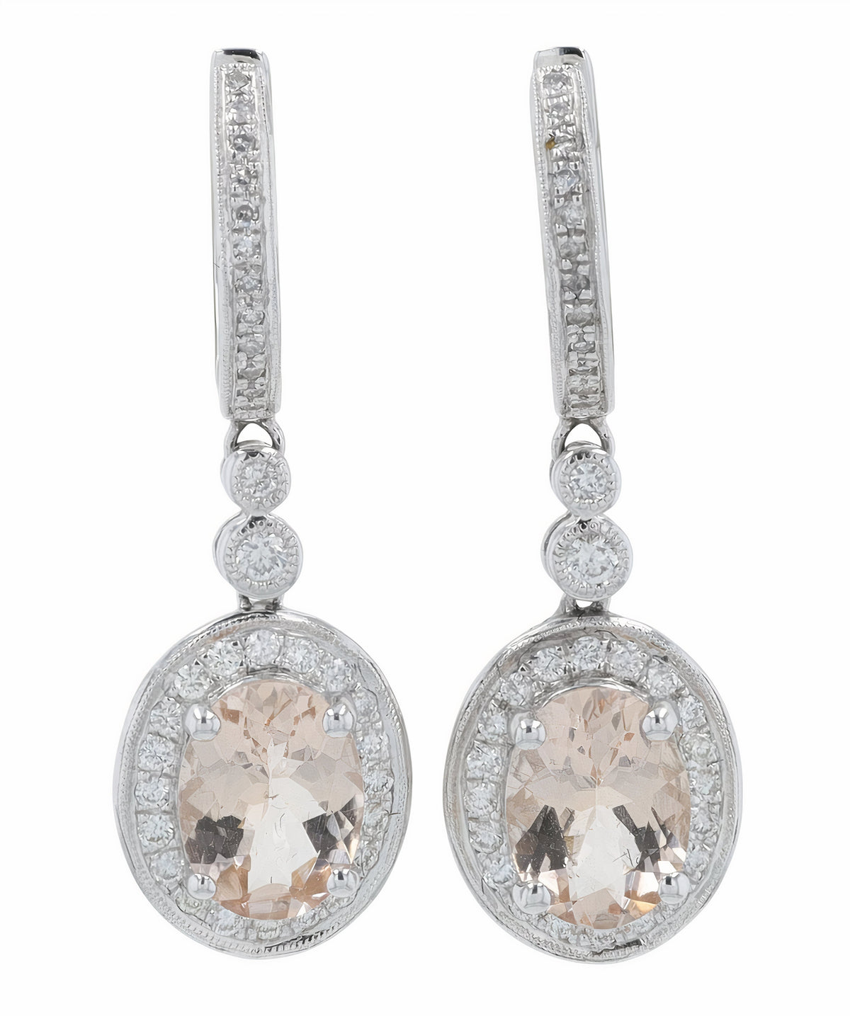 14K EFFY WG 2.10 CTW Morganite Earrings