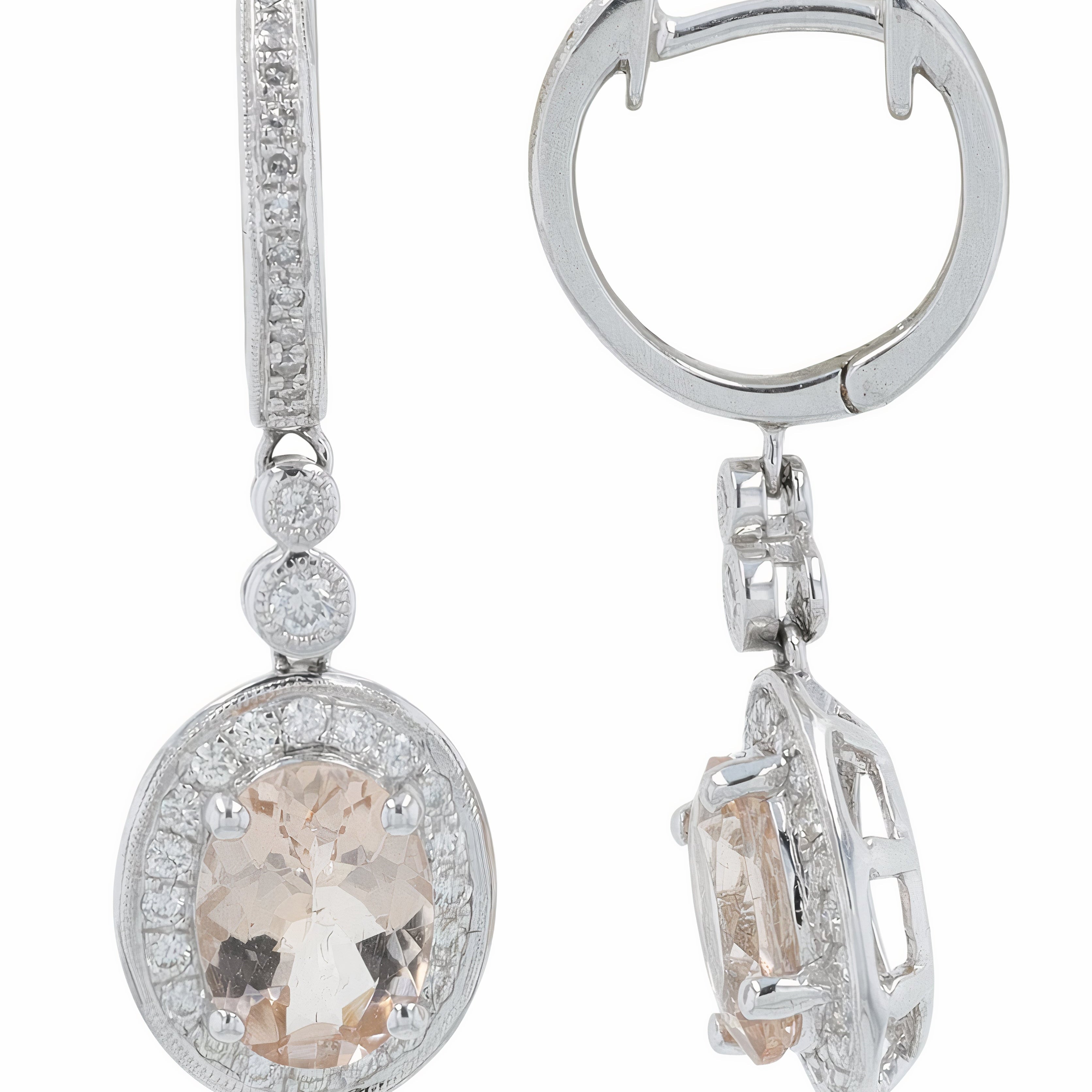 14K EFFY WG 2.10 CTW Morganite Earrings