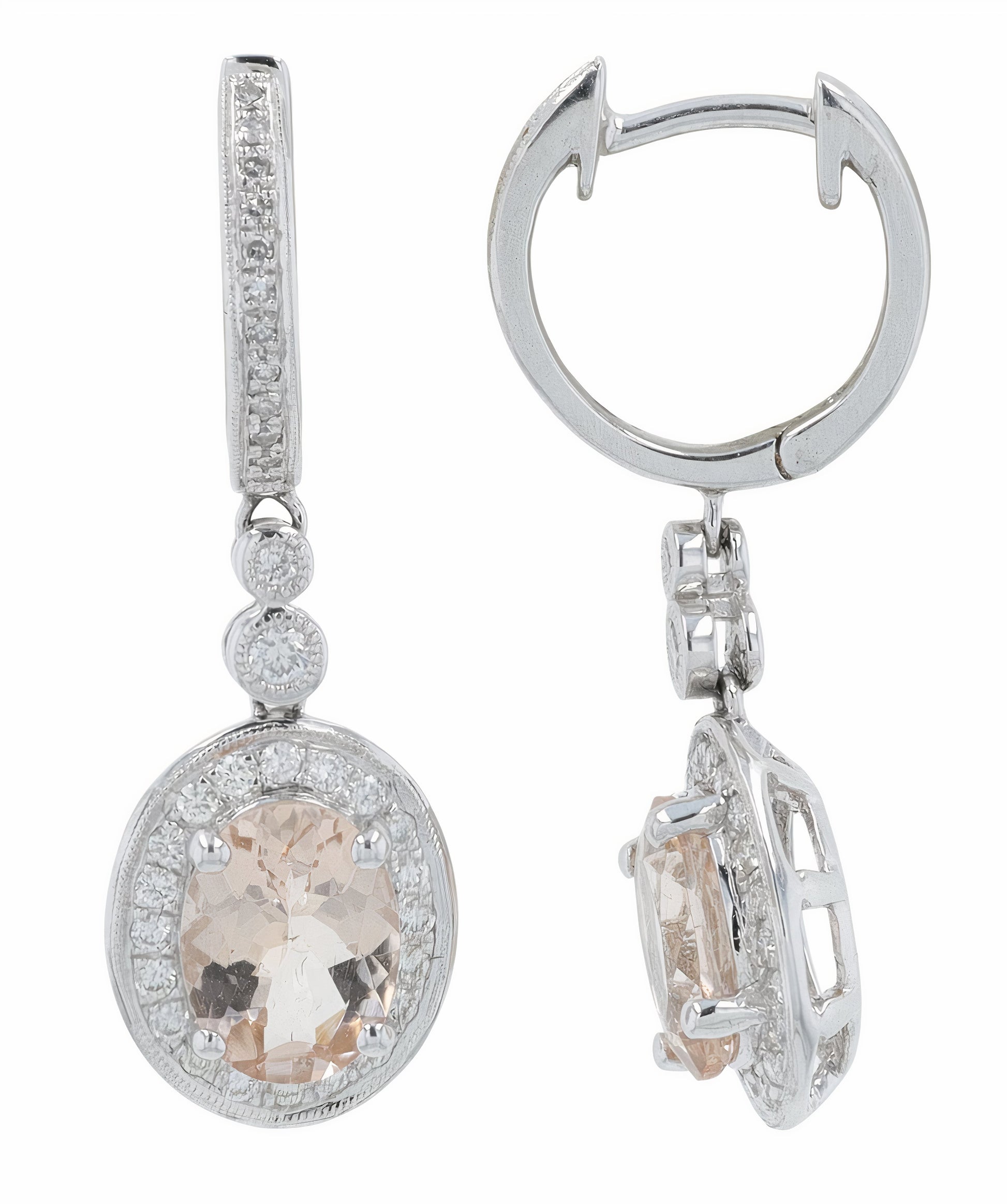 14K EFFY WG 2.10 CTW Morganite Earrings